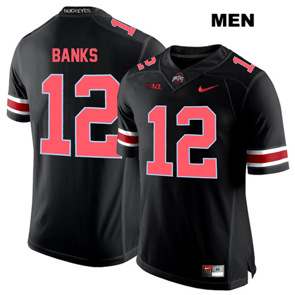 Ohio State Buckeyes Men's Sevyn Banks #12 Red Number Black Authentic Nike College NCAA Stitched Football Jersey XP19M55ND